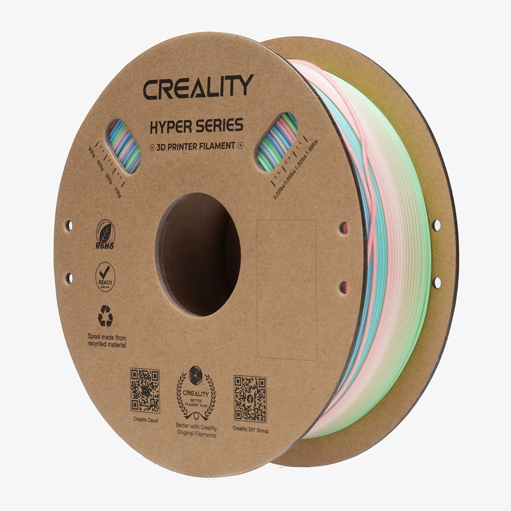 Creality Hyper Rainbow PLA 3D Printing Filament Smooth Vibrant Gradients 300mm/s Printing Speed 2.2lb-Wild Blossom(Short)