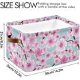 thumbnail image 4 of FREEAMG Pink Spring Blossom Cherry Storage Basket, Durable Canvas Organizer With Handles Large Collapsible Storage Bins Boxes for Home Office - 2 Pack, 4 of 7
