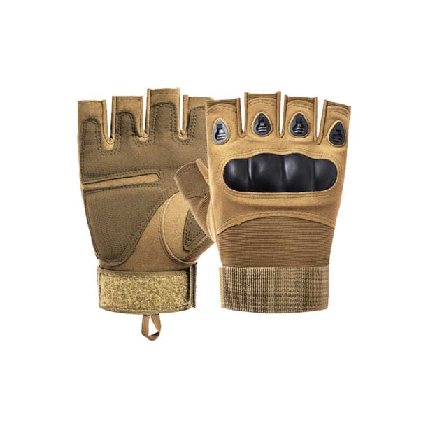 Greeniant 1 par de guantes de medio dedo para montañismo, caza, levantamiento de pesas, guantes acolchados transpirables sin dedos, equipo para deportes Color Arena L Greeniant OD027055-08