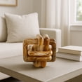 thumbnail image 2 of Decorative Knot Statue for Home Decor - Sculpture Ornament for Bathroom, Living Room, and Bookshelf Decor - Figurine Accent for Coffee Table, Bedroom, and Office Desk Styling - 6", Tan, 2 of 12