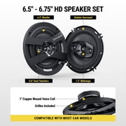 Scosche 6.5 4-Way Car Audio Speaker Pair – 200W Peak Power – Precision HD Sound, HD6504A-WM1SD