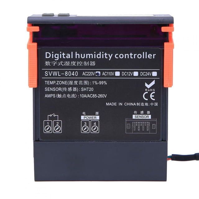 Controlador de control de humedad del aire digital de 220 V, rango de 1 % a 99 % de HR, sensor tipo HM40