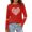 Red, variant on Public Womens Plus Size Long Sleeve Graphic Tees Causal Maple Leaf Heart Printed T-Shirts Summer Crew Neck Loose Fit Tops Shirts Grey M