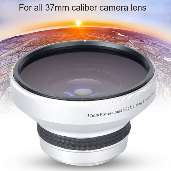 Lente Ojo De De 37 Mm 0,25X, Lente Ojo De Para Cámara Lentes De Cámara Lente Súper Ojo De Plateada Resistente Al Agua, Para Accesorios De Cámara Regalo De