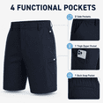 thumbnail image 6 of MASKERT Men's Golf Shorts 9 Inch, Quick Dry Stretch Casual Shorts with UPF 50+ Sun Protection, Lightweight Outdoor Athletic Shorts with Zipper Pocket for Golf Hiking, 6 of 9
