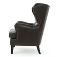 thumbnail image 3 of Noble House Warner High Back Bonded Faux Leather Chair in Brown, 3 of 9