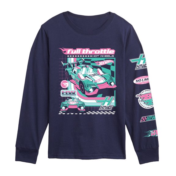 Hot Wheels - Dark Digital - Youth Boys Long Sleeve Graphic T-Shirt