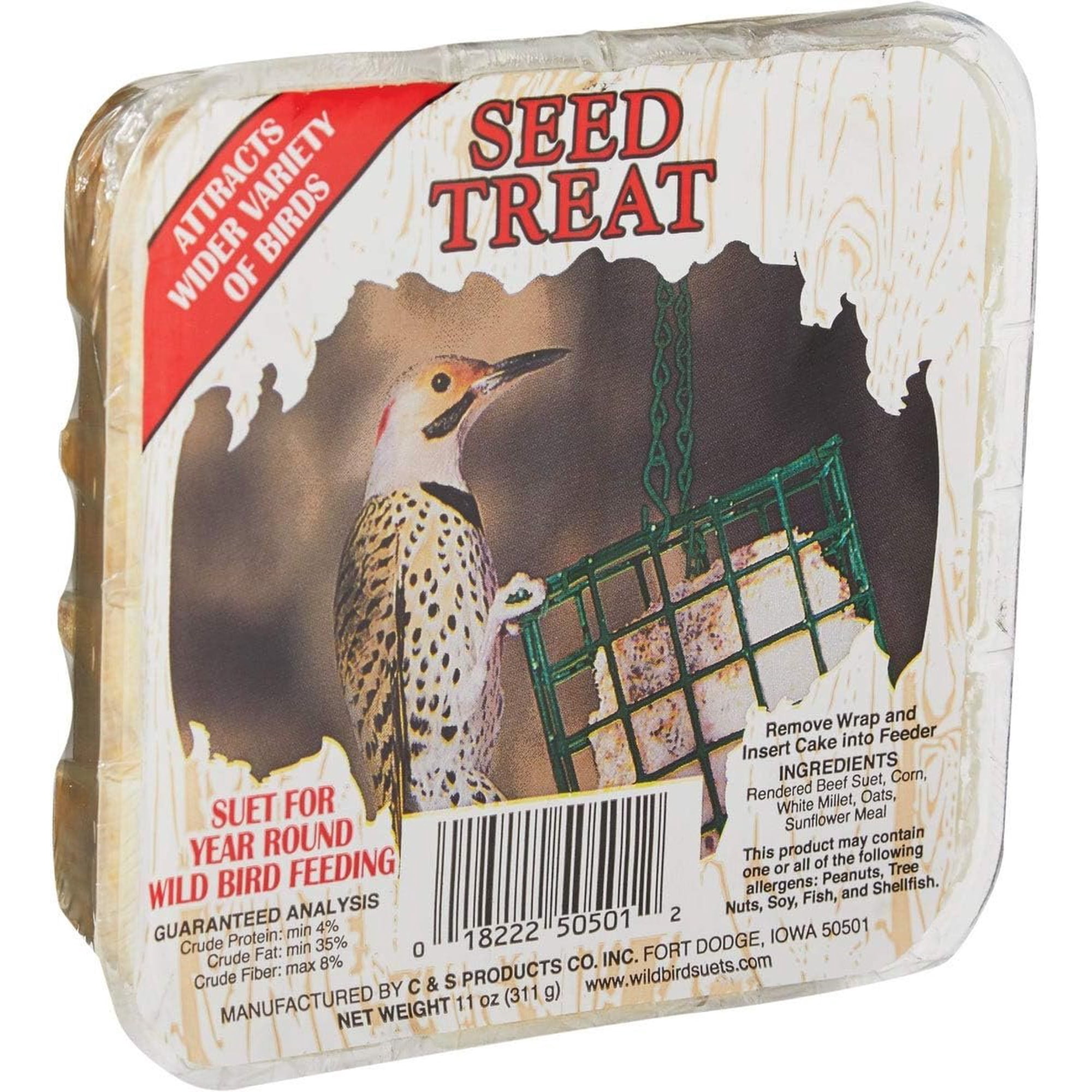 C & S Products Hi-Energy Seed and Suet for Wild Birds - Single Piece, 11.00 Fl Oz — Residential Use, Standard Application