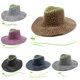 thumbnail image 1 of Sombrero de Panamá con ala grande Retro, sombrero de vaquero con estampado de leopardo occidental para fiesta del salvaje oeste, 1 of 5