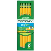 Ticonderoga My First Pencil No 2 Pencil with Eraser, Pre Sharpened Pencils, 12 Ct