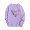 thumbnail image 4 of Auroural Toddler Girl Shirts 3T And 4T CUHK Printed Round Neck Top For Spring And Summer Casual Pullover Boys And Girls Long Sleeved Base Shirt Purple, 4 of 6