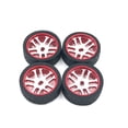 thumbnail image 4 of Tholdsy 4 Uds 1/28 neumático de carreras de Control remoto reemplazo de Metal pieza de neumáticos modificados suministros de repuesto para Kits de construcción modelo rojo, 4 of 6