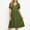 *Army Green, variant on ClodeEU Women's V Neck Short Sleeve Linen Blend Midi Dress,Casual Tunic Flowy Dress Army Green,Women's Plus L