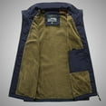 thumbnail image 6 of Lovskoo Men's Outdoor Casual Sleeveless Cargo Jackets Fleece Lined Stand Collar Full Zip Coats Warm Outwear Padded Vest Coats Navy, 6 of 8