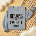 thumbnail image 4 of Reading Is My Favorite Sport Sweatshirt Book Lover Gift Funny Long Sleeve Pullover Sweatshirts, L Gray, 4 of 6