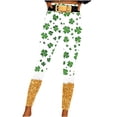 thumbnail image 3 of lcziwo Today Sales, St Patricks Day Running Leggings for Women Casual High Waisted Tummy Control Yoga Pants Novelty Shamrock Clover Print Soft Stretchy Tights Gold S, 3 of 8