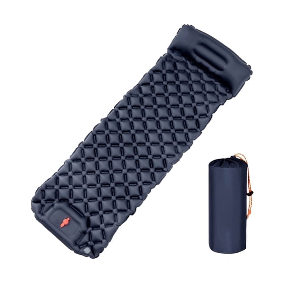 Portable Air Mattress for Camping & Travel, Foldable Sleep Mat with Pillows, Lightweight Hiking Bed