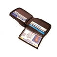 thumbnail image 3 of RFID Blocking Genuine Leather Men's Bifold Wallet Credit Card Holder Zip Around Flap Top, 3 of 11