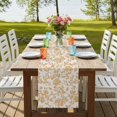 thumbnail image 4 of Farmhouse Orange Table Runner, Vintage Flower Leaf Botanical Plant Washable Cotton Linen Table Runners 120 Inches Long, Dresser Scarf Runner for Dining/Living Room/Kitchen/Square Tables 13''x120'', 4 of 9