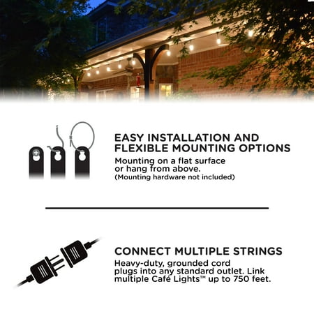 Enbrighten - Café Vintage Series LED Lights (12 feet/6 bulbs) - Black