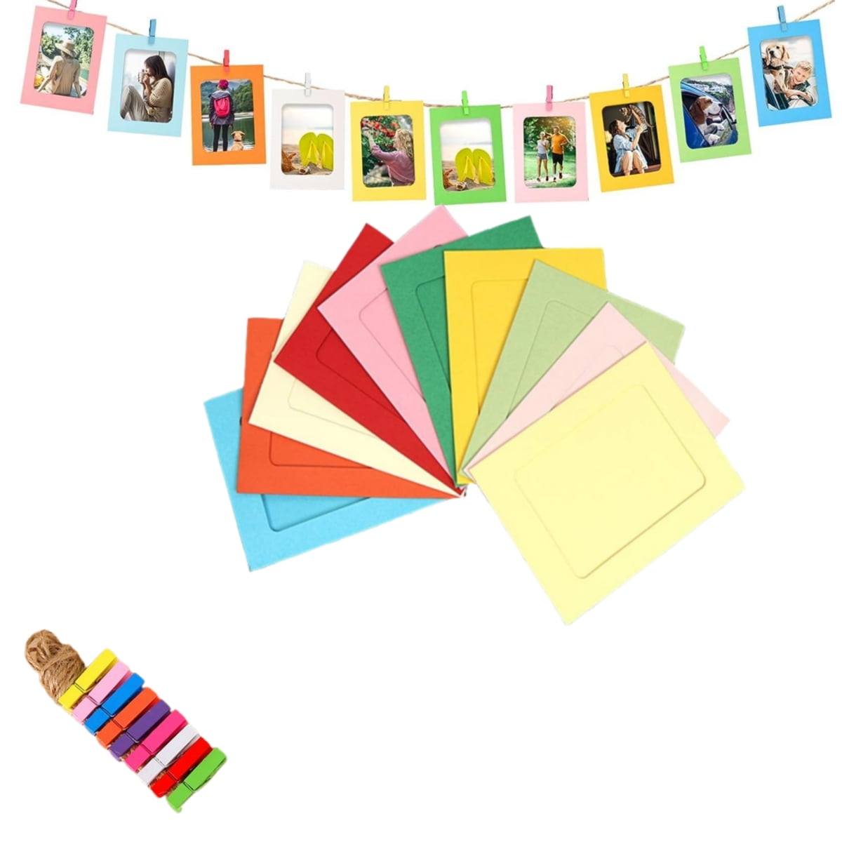 10 Pcs Colorful Paper Picture Frames, 4x6 inch Paper Photo Frames