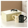 thumbnail image 1 of Juego de tazas de café de cerámica - Set de regalo for parejas for boda, día de San Valentín - Diseño de medio corazón, 1 of 6