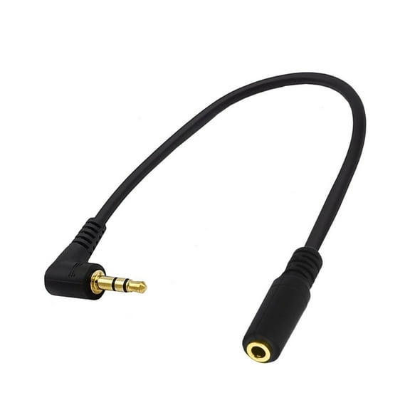 3.5mm Angle Male to Female Audios Adapter High Fidelitys 90Degree 3.5mm TRS to TRRS Stereo Audios Cable for Small Space