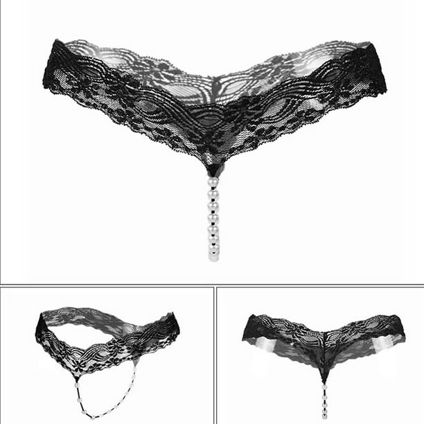 Qarigey Tanga de perlas para mujer lenceria Sexy con diseno de encaje ropa interior para chica Tanga de fibra elastica transpirable Disfraces de disfraces PC 1 Qarigey AP000481 00 Walmart en linea