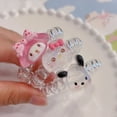 thumbnail image 2 of Anillo para el cabello con forma de estrella transparente de dibujos animados de Sanrio, línea telefónica, gato kt, adorable y dulce niña, corazón, tocado de dibujos animados, anillo para el cabello, 2 of 5