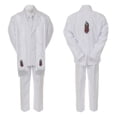 thumbnail image 3 of Baby Boy Christening Formal White Single Breasted Suit Silver Gold Guadalupe on Stole & Back Sm-20, 3 of 4