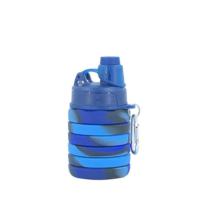 SPRING PARK 400/600ml Collapsible Water Bottles Leakproof Valve Reuseable  Silicone Leak Proof Water Bottle for Gym Camping Hiking Travel Sports  Lightweight Durable 