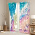 thumbnail image 3 of Manfei Pretty Seashell Kitchen Curtains，Ocean Waves Black Out Curtains Pack of 2 (42x63 Each)，Purple, 3 of 7
