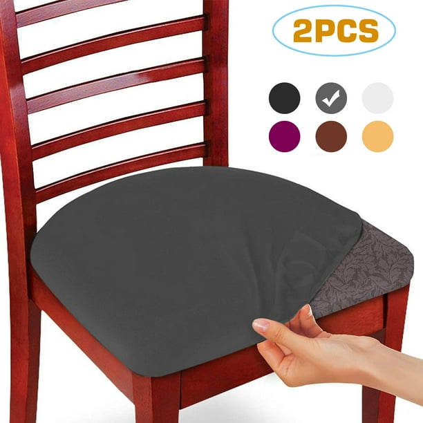 Set Of 2 Soft Spandex Dining Chair Seat Covers Stretchable Dining Room Upholstered Chair Seat Cushion Cover Removable Washable Anti Dust Kitchen Chair Protector Slipcovers Walmart Com Walmart Com
