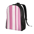 thumbnail image 3 of Single Side Full Backpack 16.1×11.8×4.5in Large Capacity Breathable Shoulder Belt Leisure Simple And Strong Bearing Capacity Pink Stripe_1, 3 of 7