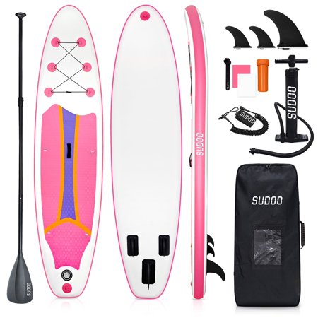 SUDOO 10FT Ultra-Light Inflatable SUP | 10'×30'' Compact Design | Non-Slip EVA Deck | Stable for Youth & Adults | Full SUP Accessories Set (Paddle, Leash, Pump)