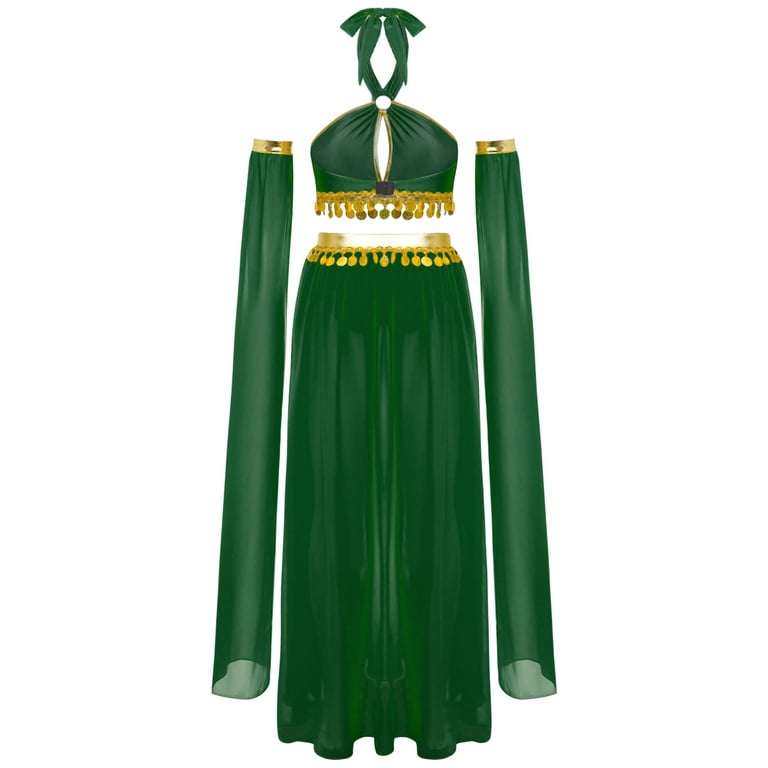 slim fit dress slacks Desert Princess Green Belly Dancer Costume Top Adult Women main image 1