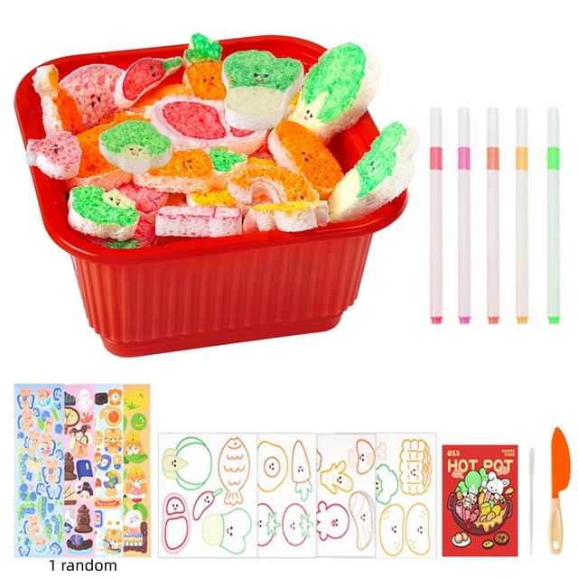 Diy Kits for Kids,Magical Hot Pot Squeeze DIY Textured Coloring Painting Kit