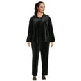 thumbnail image 2 of Terra & Sky Women's Plus Size Ribbed Velvet Pull On Pants, 30" Inseam for Regular, 2 of 5