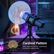 TONOR RGB USB Microphone, Cardioid Condenser Computer PC Mic with Tripod Stand, Pop Filter, TC30S