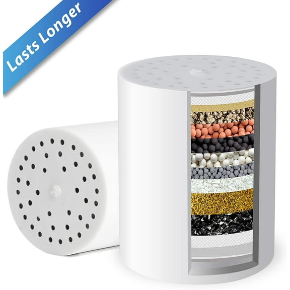 iSpring FSF3 15-Stage Shower Filter Replacement Cartridge, Improves Conditions of Skin, Hair, and Nails, White