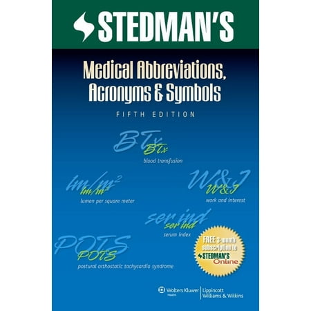 UPC: 9781608316991 | Stedman s Medical Abbreviations  Acronyms & Symbols (Paperback) by Stedman s