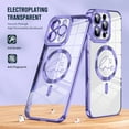 thumbnail image 6 of Electroplated Magnetic Case for iPhone 14, High-Transparency Clear Cover Compatible with MagSafe Wireless Charging, Sparkle Lens Protection Love Pattern Shockproof Case, Rosegold, 6 of 7