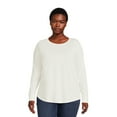 thumbnail image 2 of Terra & Sky Women's Plus Size Long Sleeve Crew Neck T-Shirt, 2-Pack, 2 of 5