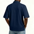 thumbnail image 4 of Mens Men's Short Sleeve Polo Shirts, Cotton Blend, 3 Button Closure, Regular Fit Navy L, 4 of 9