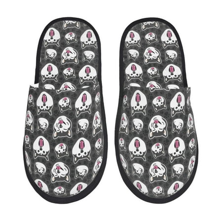 Balery Husky Slient Indoor Furry Fleece Comfort House Shoes Soft Non-Slip Home Shoes Cotton slippers House Slippers-- Large