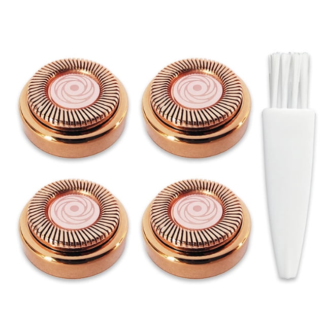 Cabezales de repuesto para removedor de vello facial para mujer, herramienta para eliminar el vello facial impecable, chapado en oro rosa, 4 unidades