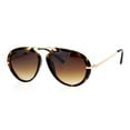 thumbnail image 1 of SA106 Retro Flat Top Bridge Racer Plastic Aviator Sunglasses Solid Tortoise, 1 of 4