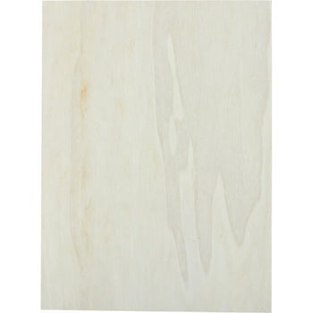 Plaid Unpainted Wood Surface, Large Rectangle Plaque, 1 Piece, 12" x 9"