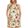 thumbnail image 1 of Balery Cute Vegetables Vestidos de verano para mujer con estampado: vestido holgado sin mangas, vestido playero informal y cómodo para días calurosos., 1 of 7