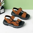 thumbnail image 5 of Kids Sport Sandals for Boys, Brown Adjustable Buckle Straps Sandals, Cushioned Playground & Outdoor Casual Sandals with Chunky Sole,Size 32, 5 of 5